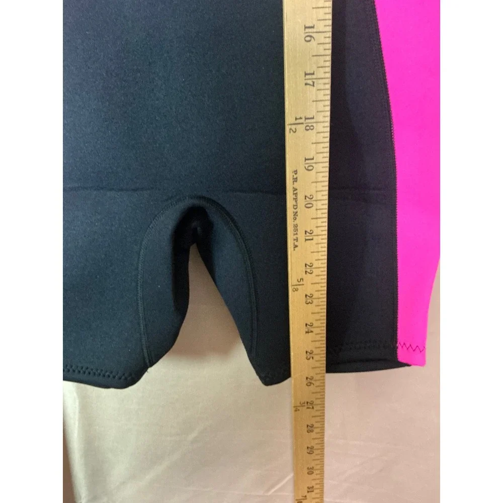 Hevto Wetsuit Shorty Kids 7 Black Pink New 2mm Neoprene Front Zip Surfing Swim